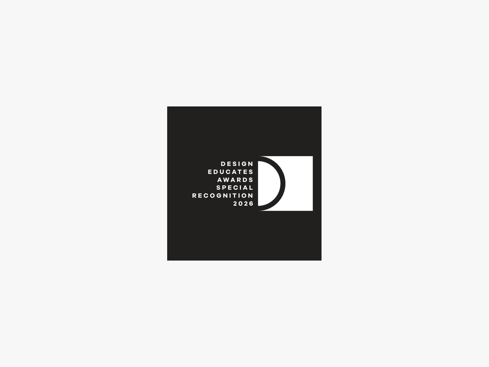 Design Educates Awards 2026 Special Recognition seal